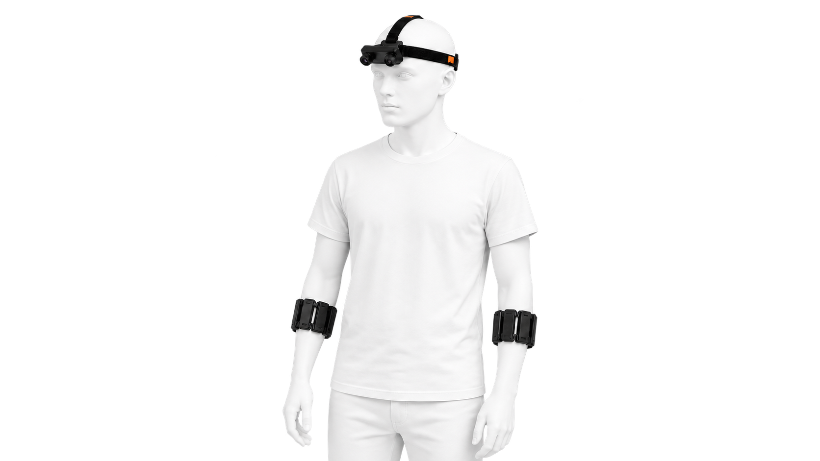 Concept illustration of combined Ego and forearm-band capture; configuration selected per task.